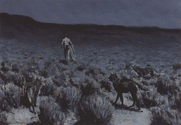 Frederic Remington The Wolves Sniffed Along the Trail (mk43)